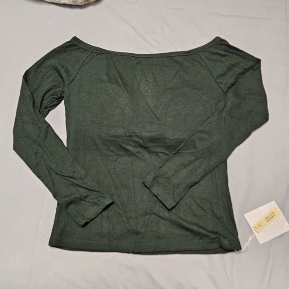 NWT OGL Off-The-Shoulder Henley Brami Top - Picture 3 of 5